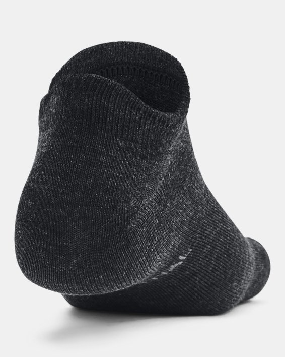 Unisex UA Essential No Show 3-Pack Socks in Black image number 2